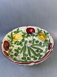 Vintage Hand Painted Stoneware Italian Bowl.