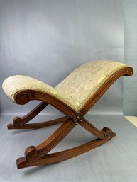 Antique Upholstered Mahogany Foot Stool