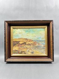 Vintage Original Beach Scene Painting - Artist Signed, Al Skelly