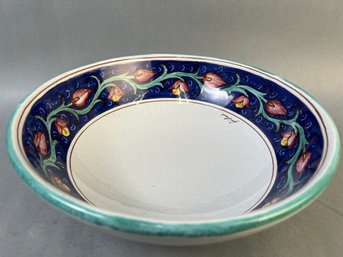 Vintage Hand Painted Stoneware Italian Bowl.