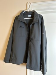 Mens Columbia Assender II Gray Zipper Jacket - Turley Embroidered Front Badge - Size XL