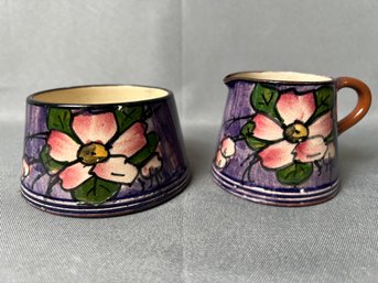 Made In England Floral Cream And Sugar Set.