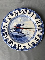 Vintage Delft Clock Made In Holland.