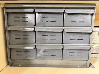 Metal Tool Storage With 9 Drawers Full Of Electrical Itens