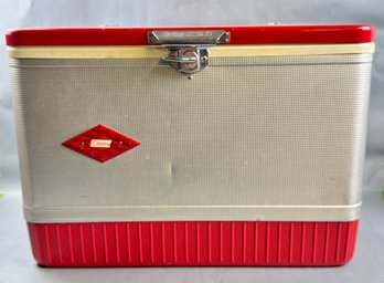 Vintage Red Diamond Coleman Cooler