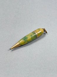 Vintage Green Marbled Vest Pocket Sized Ring Top Mechanical Pencil