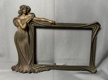 Vintage Art Deco Metal Woman Frame.