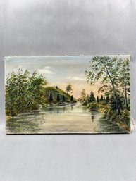 Vintage Original Lake Landscape -  Artist Signed, Collins