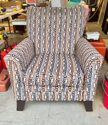 Geometric Patterned Upholstered Lazy-boy Recliner Club Chair