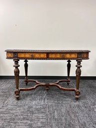 Maitland Smith Marquetry Inlaid Console Or Game Table