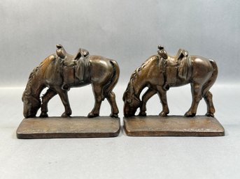 Vintage Cast Iron Horse Bookends