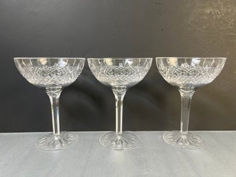 3 Waterford Large Wine Glasses.
