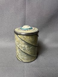 Enameled Decorative Jar.