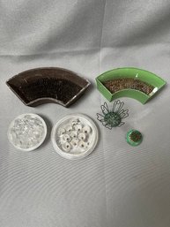 Lot Of Floral Frogs.