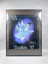 1987 Photograph Poster Of Crystal Cluster Signed By Harold & Erica Van Pelt
