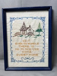 Framed And Signed Needlepoint.