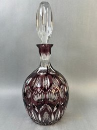 Vintage Purple Crystal Bohemian Decanter.