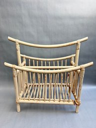 Vintage-style Rattan And Bamboo Magazine Rack