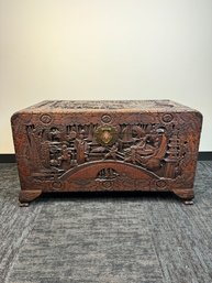 Vintage Carved Asian Cedar Chest