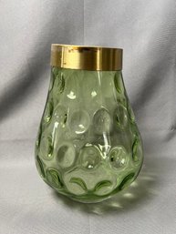 Green Glass Candleholder.