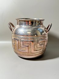 Vintage Modernist Double Handle Mexican Silverplate Vase