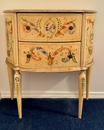 Yellow Hand Painted 2 Drawer Cabinet