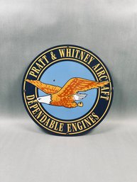 Vintage Pratt & Whitney Aircraft Porcelain 12 Inch Sign