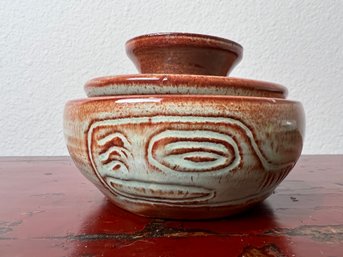 Judy Baker Signed Alaska Covered Bowl.