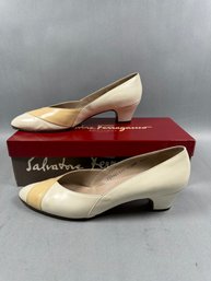 Ferragamo Ivory Dress Shoe - 8.5AA