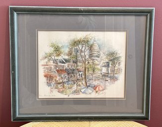 Framed Paris Street Scene Print