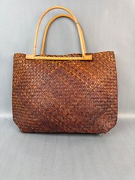 Brown Straw Bag With Handles