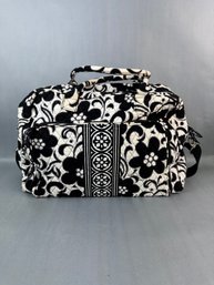 Vera Bradley - Black And White Fabric Tote With Shoulder Strap