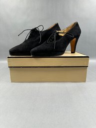 Charles David Black Suede Tie Dress Shoes- 8.5N