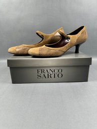 Franco Sarto - Camel- Kid Suede/python Dress Shoes- 8M