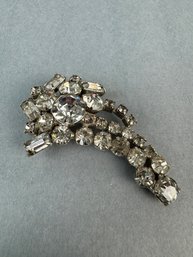 Rhinestone Oblong Brooch