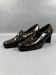 Bama -dark  Brown Shoes With 2.5 Inch Heel- Size 38 *See Description