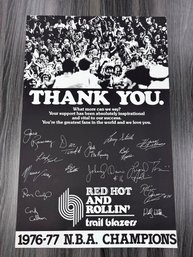 1977 NBA Champs Portland Trail Blazers Poster