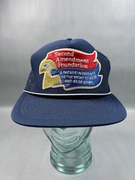 Vintage Second Amendment Foundation Gun Rights Mesh Trucker Snapback Hat Cap
