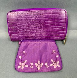 Violet Clutch And Small Coin Purse