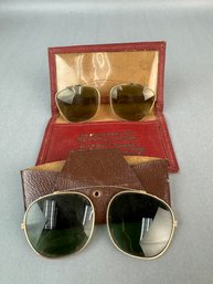 Vintage Clip On Sunglasses With Original Cases
