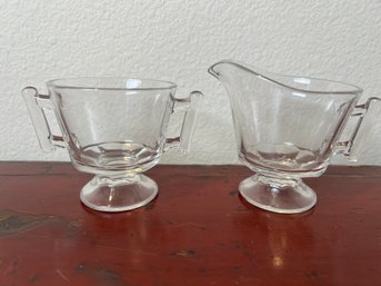 Fostoria Raleigh Creamer And Sugar Set.