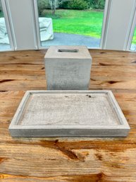 Guest Paper Hand Towel Holder And Kleenex Cover Made Of Cement
