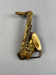 Saxophone Solid Brass Baron Belt Buckle