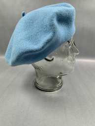Light Blue Wool Beret