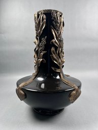 Porcelain & Brass Vase