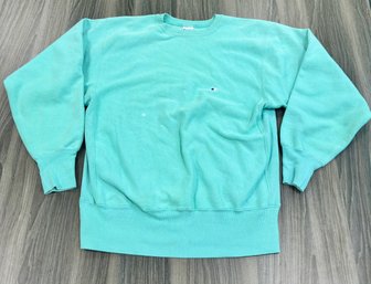 Vintage Champion Light Teal Reverse Weave Crew Neck