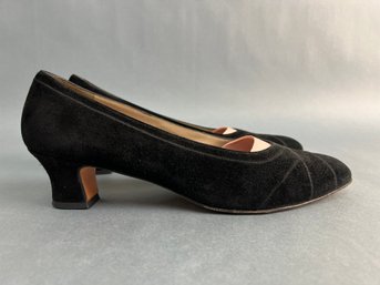 Ferragamo Suede Black Heals Sz 10