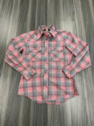 Vintage JC Penny Pink Pearl Snap Western Shirt Sz M
