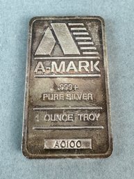 A-Mark .999 Pure Silver - 1 Ounce Troy -a0100