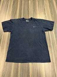 Navy Blue Small Swoosh Nike T Shirt